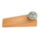 Sea Green Flower Ceramic Wooden Door Stopper
